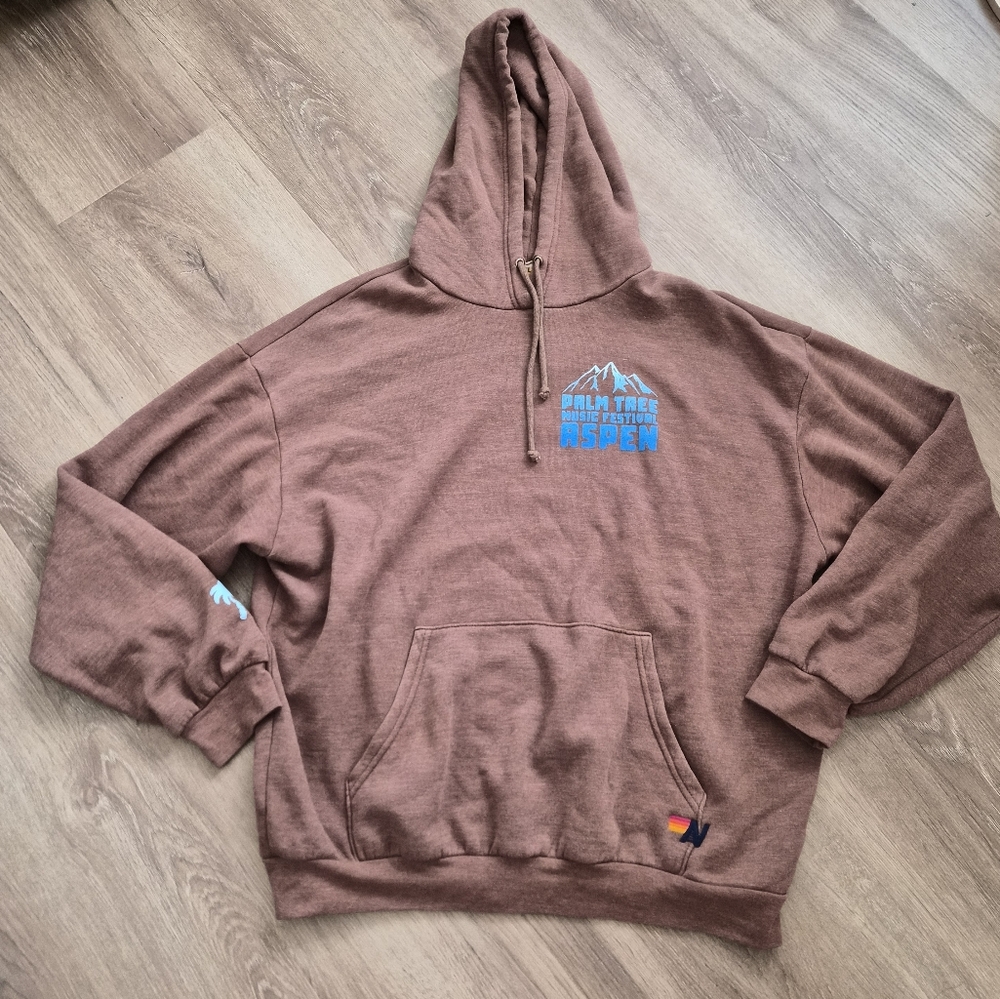 Aviator Nation X ASPEN Palm Tree Music Aspen Hoodie Large Oversized UNISEX - Picture 4 of 8